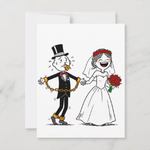 Convites Casamento feliz engraçado