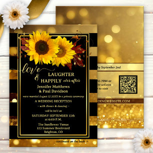 Convites Casamento Feliz Para Sempre Girassol Sol Preto