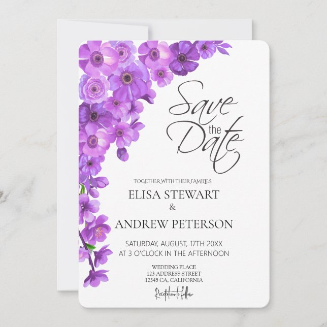 Convites Casamento Feliz Romântico Floral Casamento (Frente)