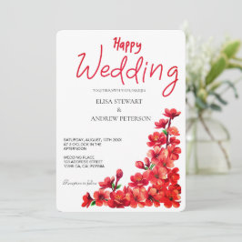 Convites Casamento Feliz Romântico Floral Casamento