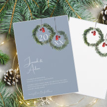Casamento Festivo de Natal Dusty Blue Winter
