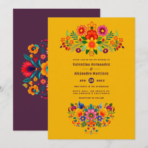 Convites Casamento Fiesta de Arte Popular Mexicano Marigold