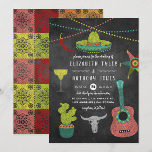 Convites Casamento Fiesta Quadro-Negro