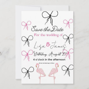 Convites Casamento Flamingo rosa Sr e Sra 