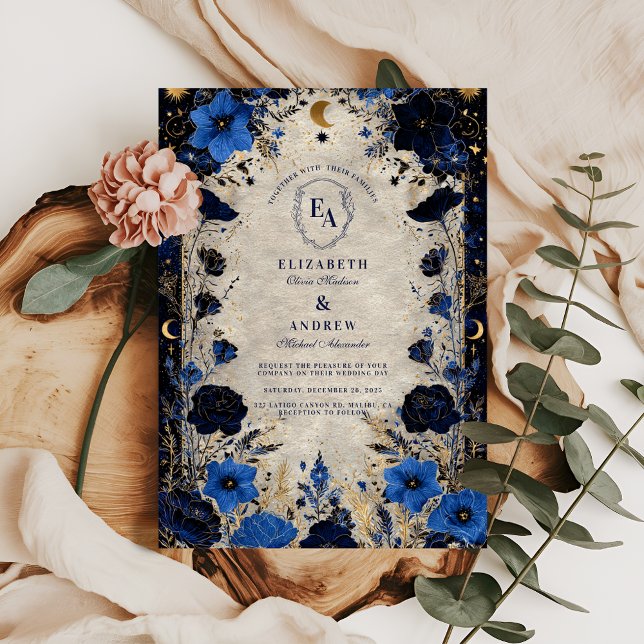 Convites Casamento Flor da Noite Estrelada (Criador carregado)