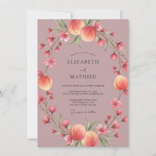 Convites Casamento Flor de Água Peachy