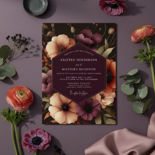 Convites Casamento Flor de Amaranto Roxo