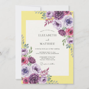 Convites Casamento Flor de Âmbar Amarelo