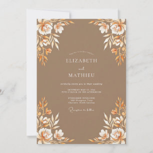 Convites Casamento Flor de Âmbar Bege