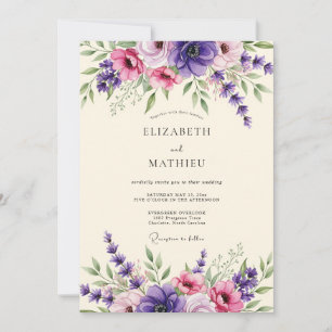 Convites Casamento Flor de Âmbar Lavanda