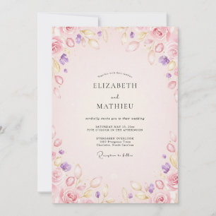 Convites Casamento Flor de Âmbar Pastel