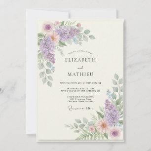 Convites Casamento Flor de Ameixa Dourada