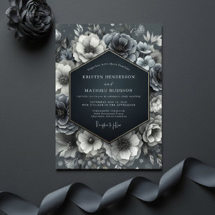 Convites Casamento Flor de Azul Ardósia