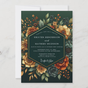 Convites Casamento Flor de Bege Esmeralda
