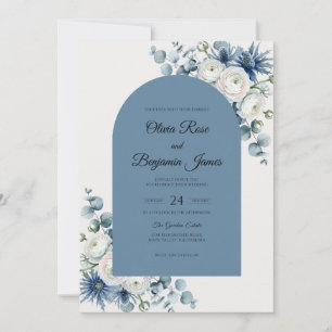 Convites Casamento Flor de Bloom Prata Aço