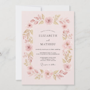 Convites Casamento Flor de Blossom Etéreo Rosa Pálido
