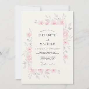 Convites Casamento Flor de Blossom Rosa Corado