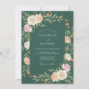 Convites Casamento Flor de Blossoming Esmeralda
