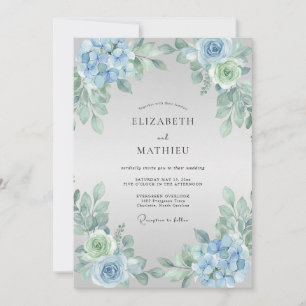 Convites Casamento Flor de Blue Blossom