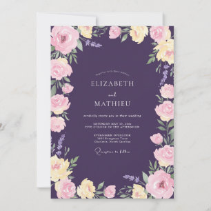 Convites Casamento Flor de Blush Suave de Ámbar