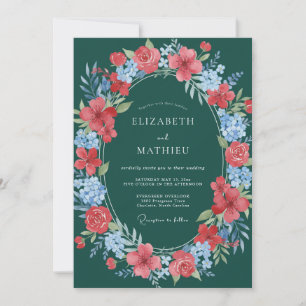 Convites Casamento Flor de Borboleta Teal