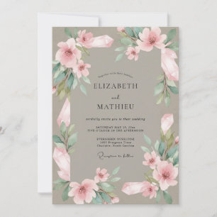 Convites Casamento Flor de Borla Bege