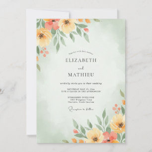 Convites Casamento Flor de Campo com Manteiga de Pêssego