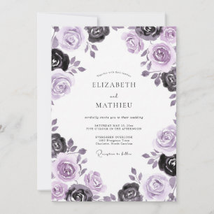 Convites Casamento Flor de Carvão Malva