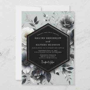 Convites Casamento Flor de Carvão Noir