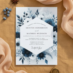 Convites Casamento Flor de Celeste Marinho