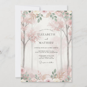 Convites Casamento Flor de Cerejeira Blush