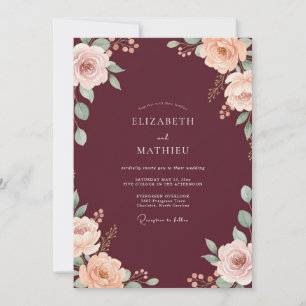 Convites Casamento Flor de Champanhe Bege