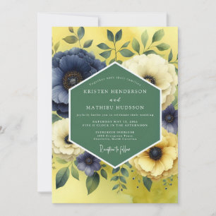 Convites Casamento Flor de Cítrino Índigo