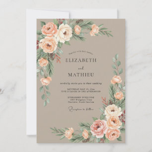 Convites Casamento Flor de Coral Suave