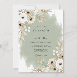 Convites Casamento Flor de Creme Etéreo