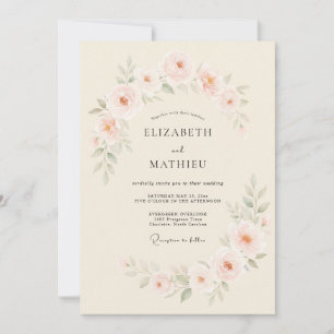 Convites Casamento Flor de Creme Suave