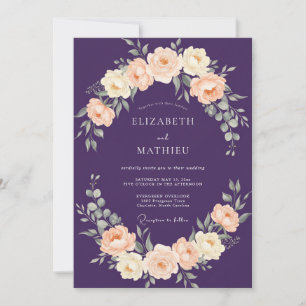 Convites Casamento Flor de Damasco Roxo