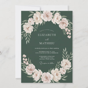 Convites Casamento Flor de Esmeralda Escura