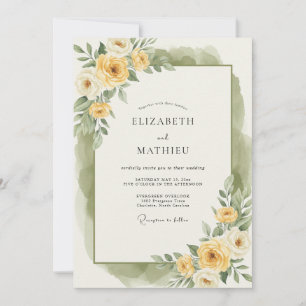 Convites Casamento Flor de Éter Amarelo