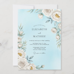 Convites Casamento Flor de Éter Azul Céu