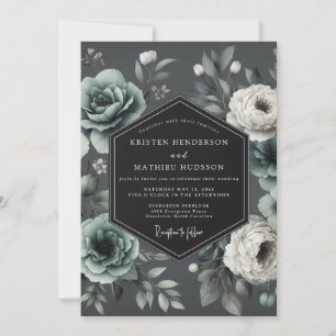 Convites Casamento Flor de Hellebore Carvão