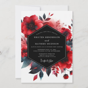 Convites Casamento Flor de Índigo Carmesim
