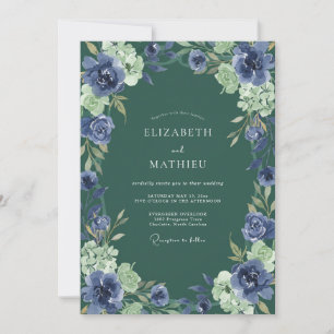 Convites Casamento Flor de Jade Índigo