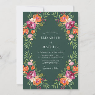 Convites Casamento Flor de Laranja Esmeralda