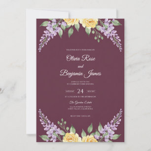 Convites Casamento Flor de Lavanda Ameixa