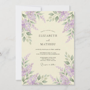 Convites Casamento Flor de Lavanda Delicada
