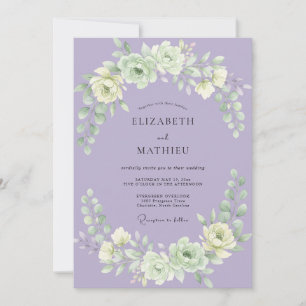 Convites Casamento Flor de Lavanda e Hortelã