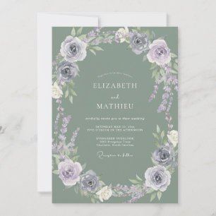 Convites Casamento Flor de Lavanda Empoeirada