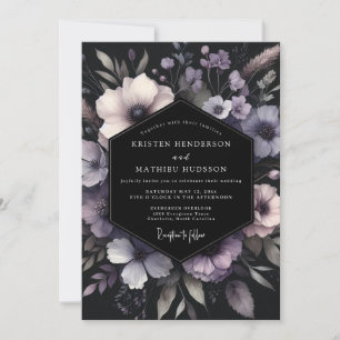 Convites Casamento Flor de Lavanda Noir