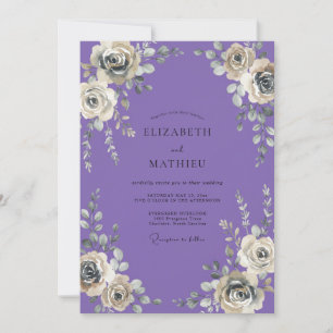Convites Casamento Flor de Lavanda Prata